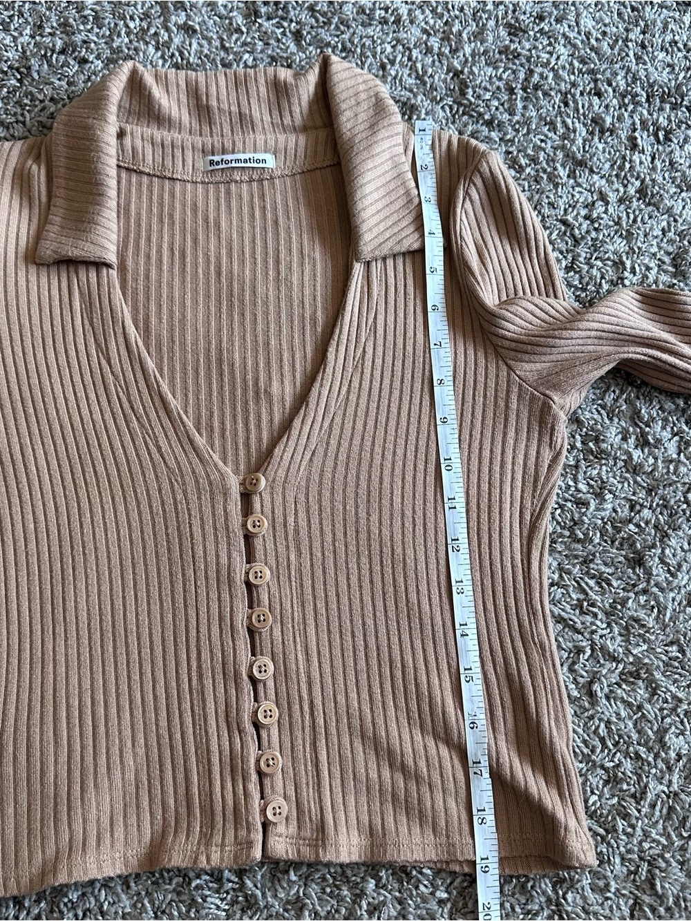 Reformation Ribbed Button-Front Top - Picture 8 of 8